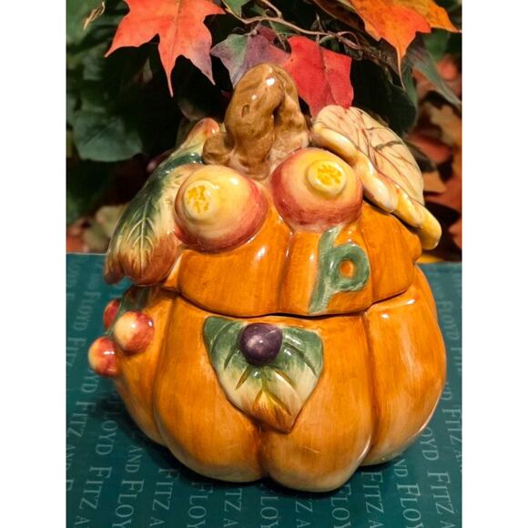 Fitz and Floyd Classics Autumn Splendor Collection Sugar Bowl with Lid in Box - Picture 2 of 7